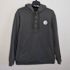 JACHS* Men's Long Sleeve Pullover Sherpa Lined Pocket Hoodie Charcoal Sweater~XL